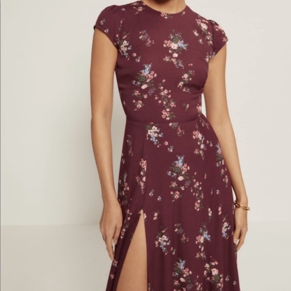 Reformation Gavin Dress Red and Floral